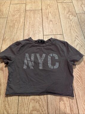 SHEIN Crystal 'NYC' Crop Tee